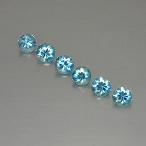 Zircone naturale blu da  ct, taglio rotondo, VVS-VS