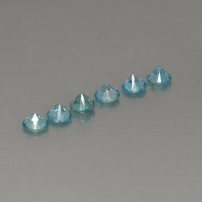 Zircone naturale blu da  ct, taglio rotondo, VVS-VS