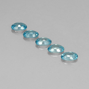 Zircone naturale blu da 3,49 ct, taglio ovale, VVS