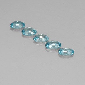 Gemme di Zircone Blu naturale da 3.25 ct, Taglio ovale, VVS