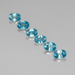 Zircone naturale blu da  ct, taglio ovale, VVS