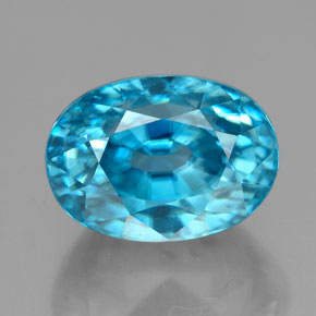 Zircone naturale blu da 7,24 ct, taglio ovale, VS