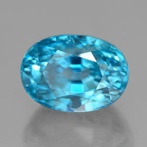 Zircone naturale blu da 7,24 ct, taglio ovale, VS
