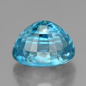 Zircone naturale blu da 7,24 ct, taglio ovale, VS