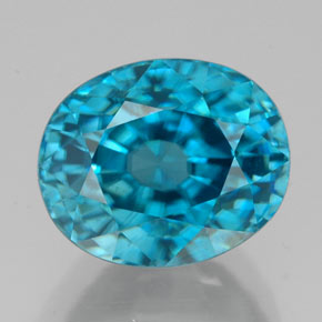 Zircone naturale blu da 8,45 ct, taglio ovale, IF
