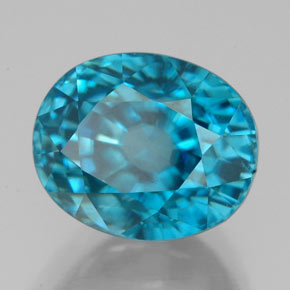 Zircone naturale blu da 8,45 ct, taglio ovale, IF