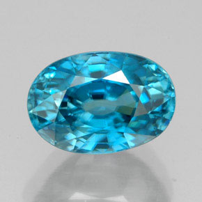 Zircone naturale blu da 5,47 ct, taglio ovale, IF
