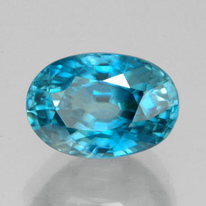Zircone naturale blu da 5,47 ct, taglio ovale, IF