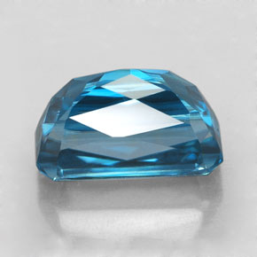 Zircone naturale blu da 7,48 ct, taglio smeraldo, IF