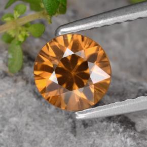 Zircone naturale arancione da 0,97 ct, taglio rotondo, VVS-VS