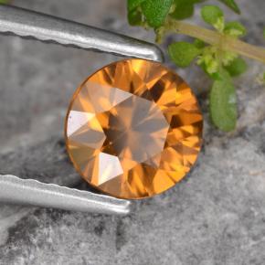 Zircone naturale arancione da 0,97 ct, taglio rotondo, VVS-VS