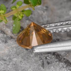 Zircone naturale arancione da 0,97 ct, taglio rotondo, VVS-VS