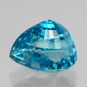 Zircone naturale blu da 7,72 ct, taglio a pera, VVS