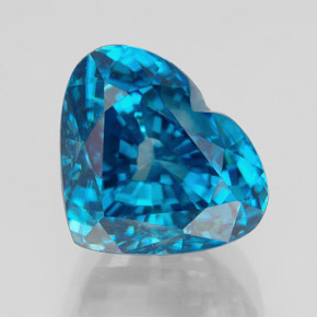 Zircone naturale blu da 7,34 ct, a forma di cuore, VVS