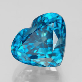 Zircone naturale blu da 7,34 ct, a forma di cuore, VVS
