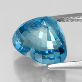 Zircone naturale blu da 7,34 ct, a forma di cuore, VVS