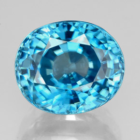Zircone naturale blu da 6,66 ct, taglio ovale, VVS
