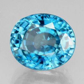 Zircone naturale blu da 6,66 ct, taglio ovale, VVS