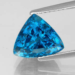Zircone naturale blu da 5,09 ct, trillion, VVS