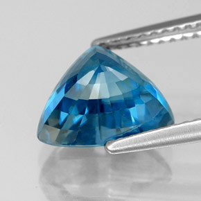Zircone naturale blu da 5,09 ct, trillion, VVS