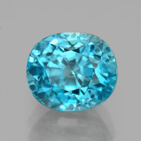 Zircone naturale blu da 4,07 ct, taglio a cuscino, VVS