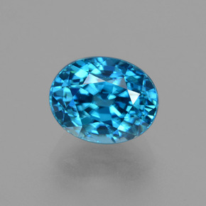 Zircone naturale blu da 4,37 ct, taglio ovale, VVS