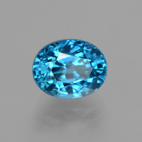 Zircone naturale blu da 4,37 ct, taglio ovale, VVS