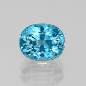 Zircone naturale blu da 3,11 ct, taglio ovale, VVS