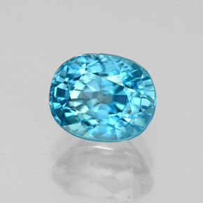 Zircone naturale blu da 3,11 ct, taglio ovale, VVS