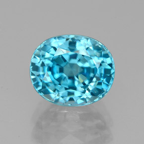Zircone naturale blu da 3,68 ct, taglio ovale, VVS