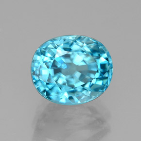 Zircone naturale blu da 3,68 ct, taglio ovale, VVS