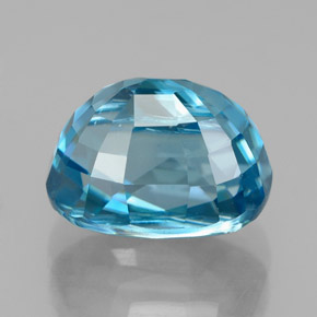Zircone naturale blu da 6,58 ct, taglio ovale, VVS