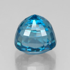 Zircone naturale blu da 5,89 ct, taglio a cuscino, VVS