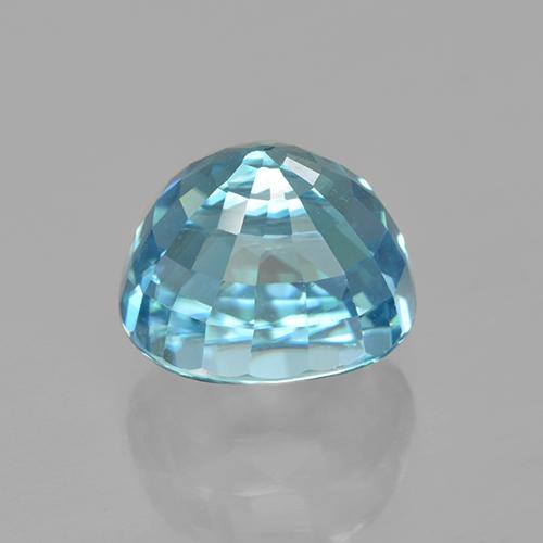 Zircone naturale blu da 5,64 ct, taglio ovale, VVS