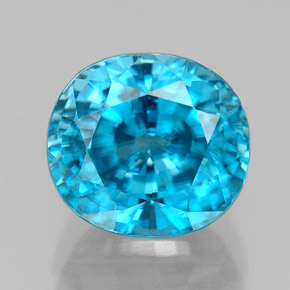 Zircone naturale blu da 5,64 ct, taglio ovale, VVS