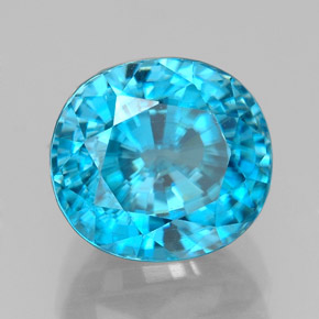 Zircone naturale blu da 5,64 ct, taglio ovale, VVS