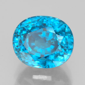 Zircone naturale blu da 5,64 ct, taglio ovale, VVS