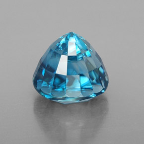 Zircone naturale blu da 4,38 ct, taglio rotondo, VVS
