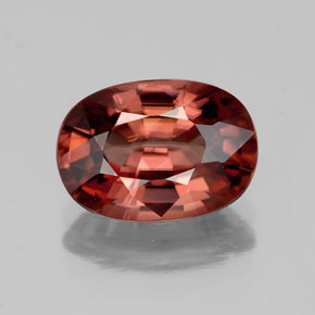 Zircone naturale rosso da 4,02 ct, taglio ovale, VVS