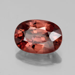 Zircone naturale rosso da 4,02 ct, taglio ovale, VVS