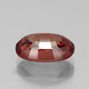 Zircone naturale rosso da 4,02 ct, taglio ovale, VVS