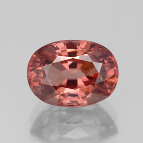 Zircone naturale arancione da 4,43 ct, taglio ovale, VVS