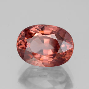 Zircone naturale arancione da 4,43 ct, taglio ovale, VVS