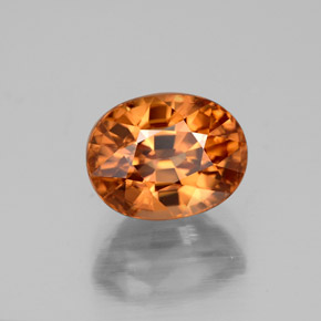 Zircone naturale arancione da 4,07 ct, taglio ovale, VVS