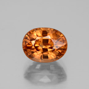 Zircone naturale arancione da 4,07 ct, taglio ovale, VVS