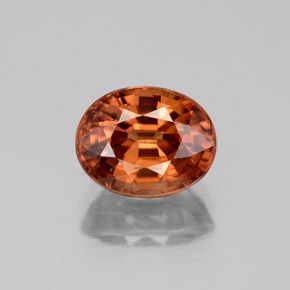 Zircone naturale arancione da 3,48 ct, taglio ovale, VVS