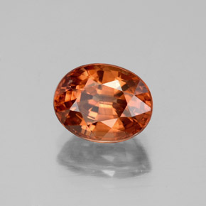 Zircone naturale arancione da 3,48 ct, taglio ovale, VVS