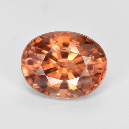 Zircone naturale arancione da 3,23 ct, taglio ovale, VVS