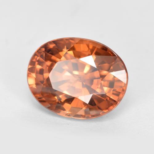 Zircone naturale arancione da 3,23 ct, taglio ovale, VVS