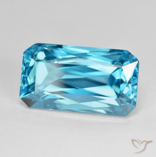 Zircone Blu elettrico naturale da 16.80 ct, Ottagonale / Taglio smeraldo, VVS-VS